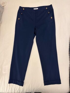 LOFT Dark Navy Straight-Leg Trouser